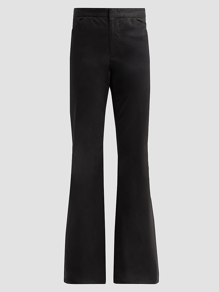 Women's Stretch Cotton Flare Pants - Black - Size 4