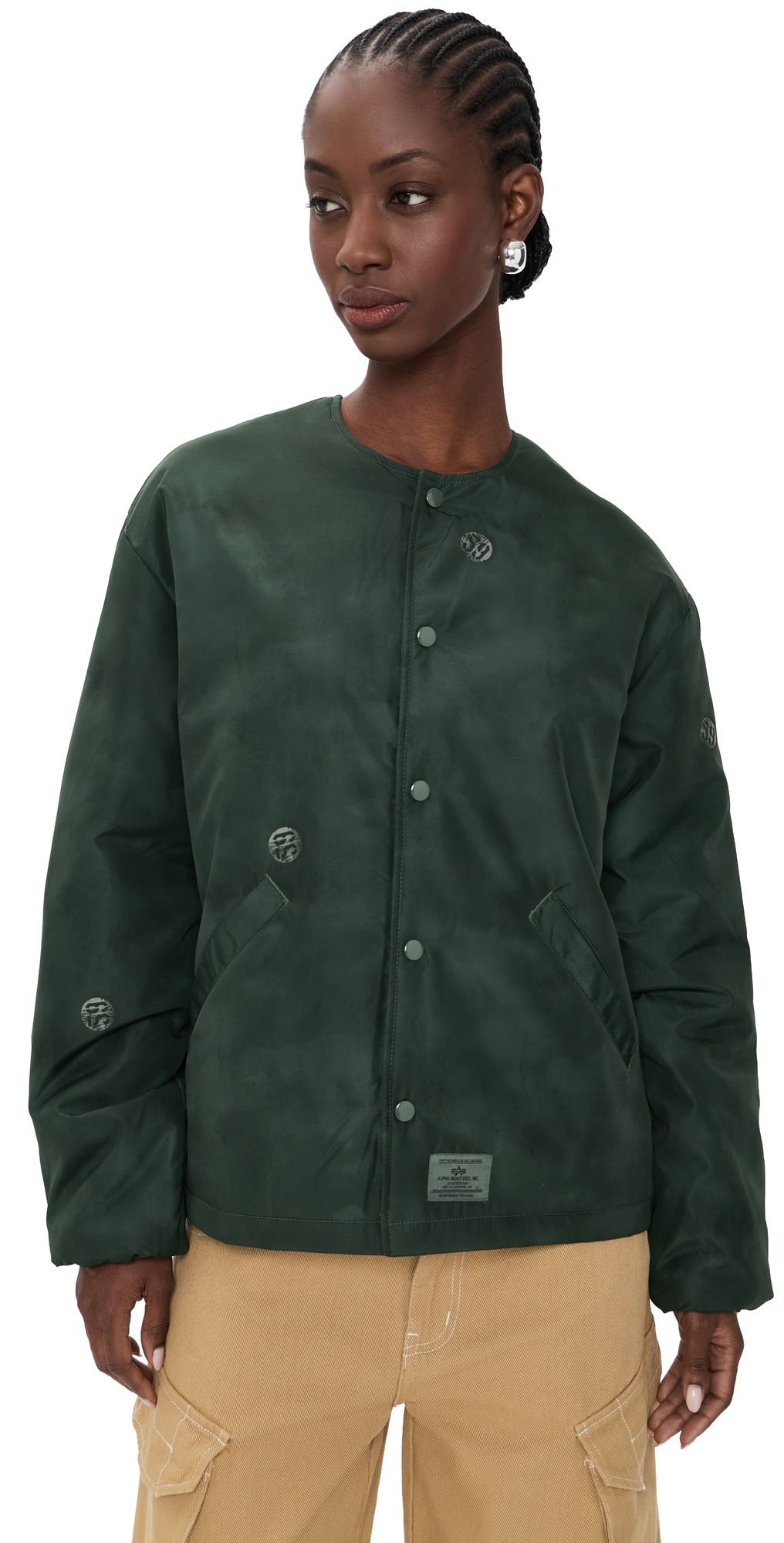 Alpha Industries Reed Relaxed Fit Liner Deep Forest Pin Print M