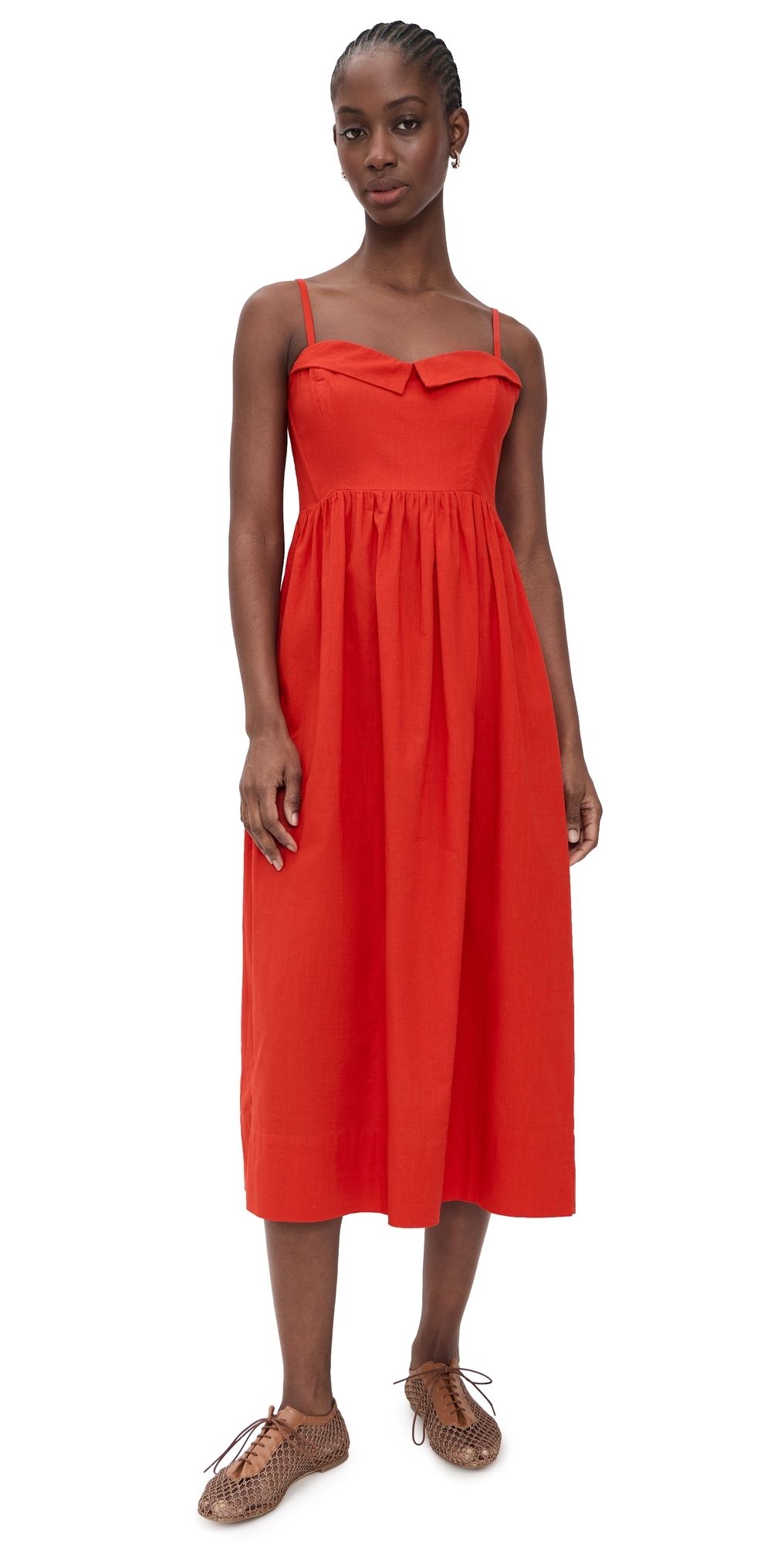 THE GREAT. The Verse Dress Hot Red 2