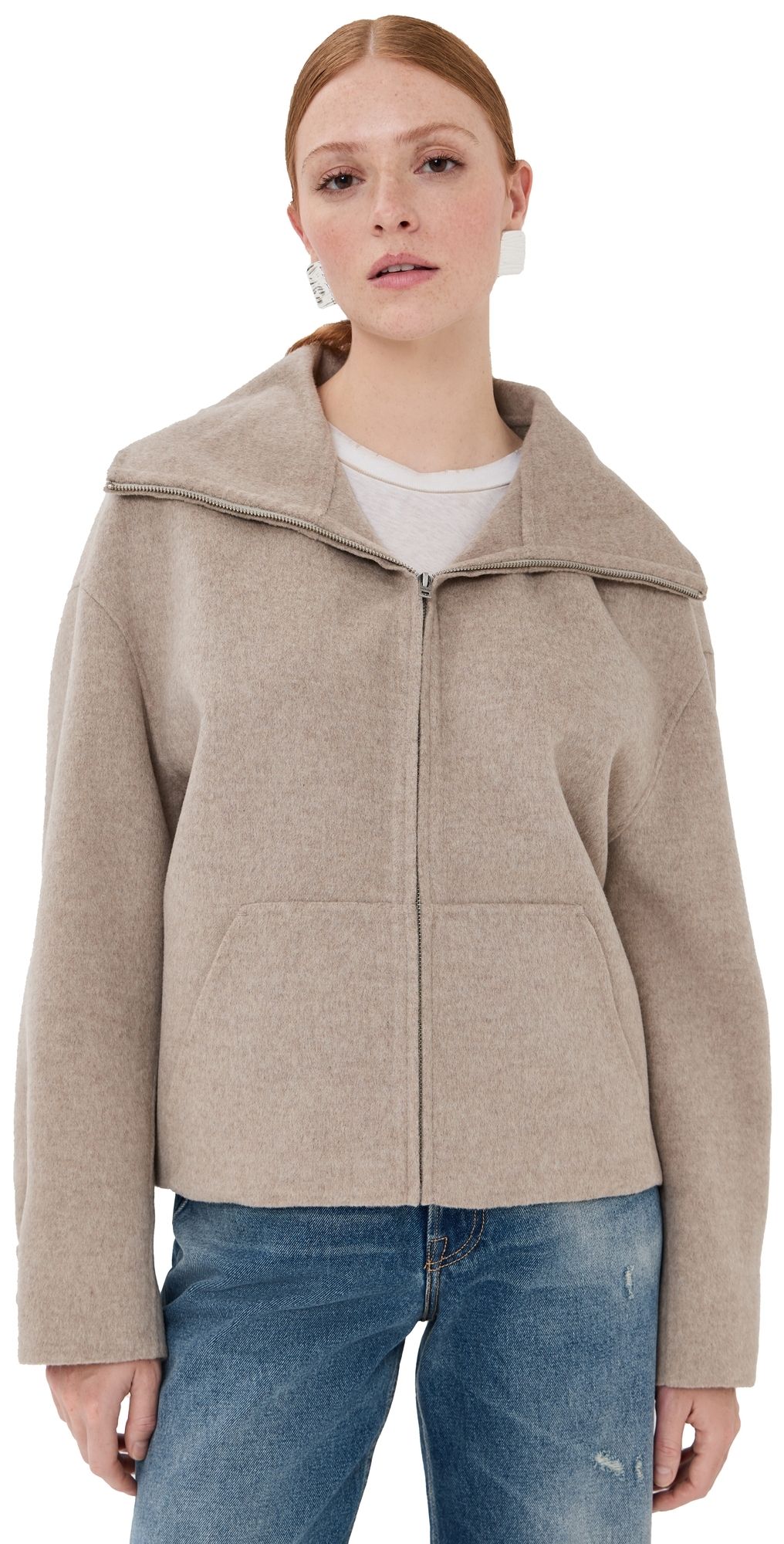 Acne Studios Wool Cashmere Double Jacket Oatmeal Melange 32