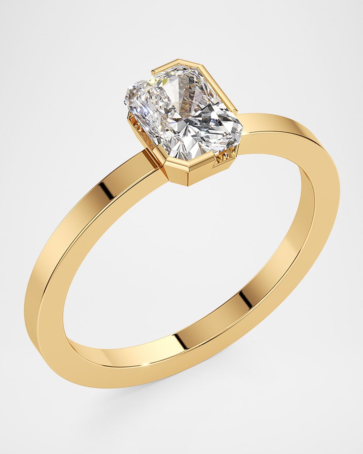 Meta Lab-Grown Diamond Radiant Solitaire Ring in 18K Yellow Gold