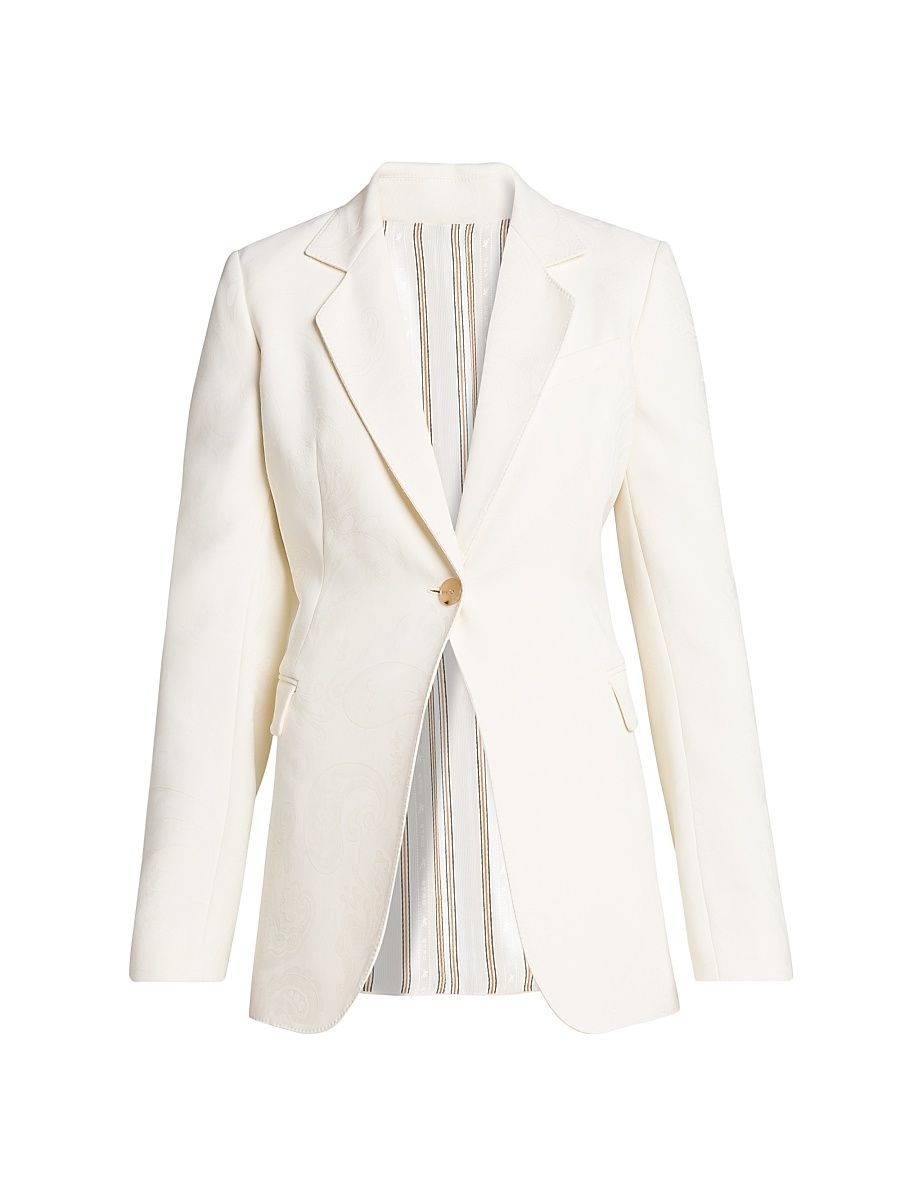 Women's Twist Single-Breasted Blazer - Crema - Size 8