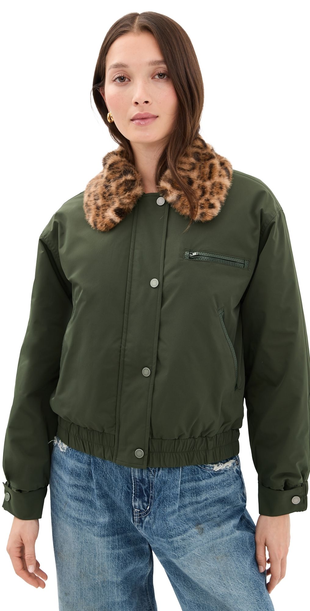 BAUM UND PFERDGARTEN Bronte Jacket Rosin Green Leopard 40