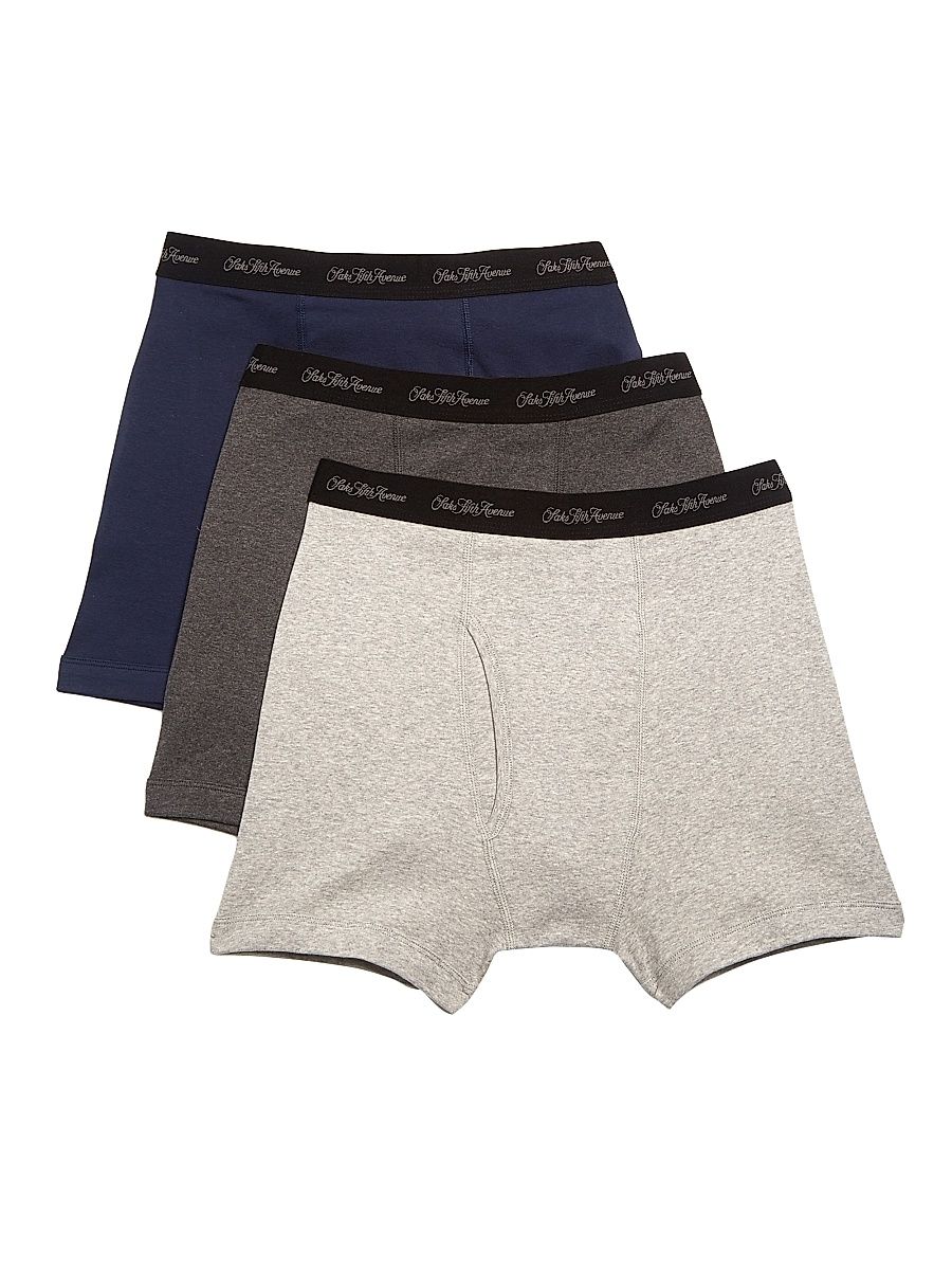 Men's COLLECTION 3-Pack Boxer Briefs - Navy Grey Heather Light Grey Heather - Size Small