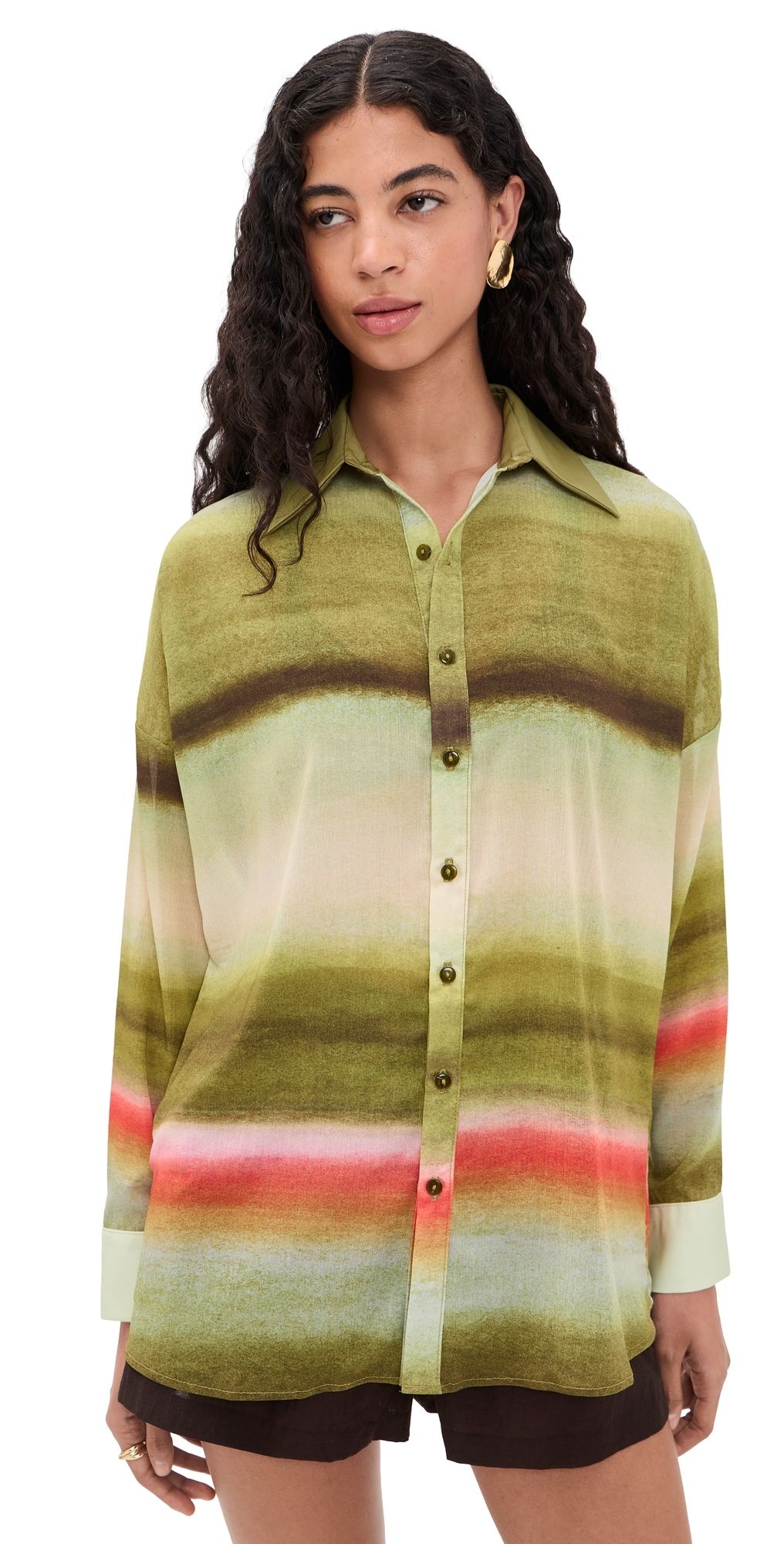 BAOBAB Lulu Button Down Shirt Valle Sagrado L