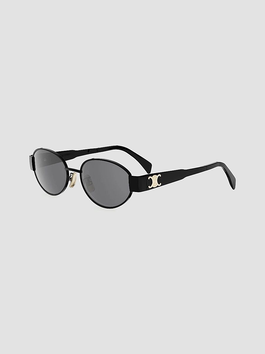 CELINE Women's Triomphe 54MM Oval Sunglasses - Shiny Black Smoke