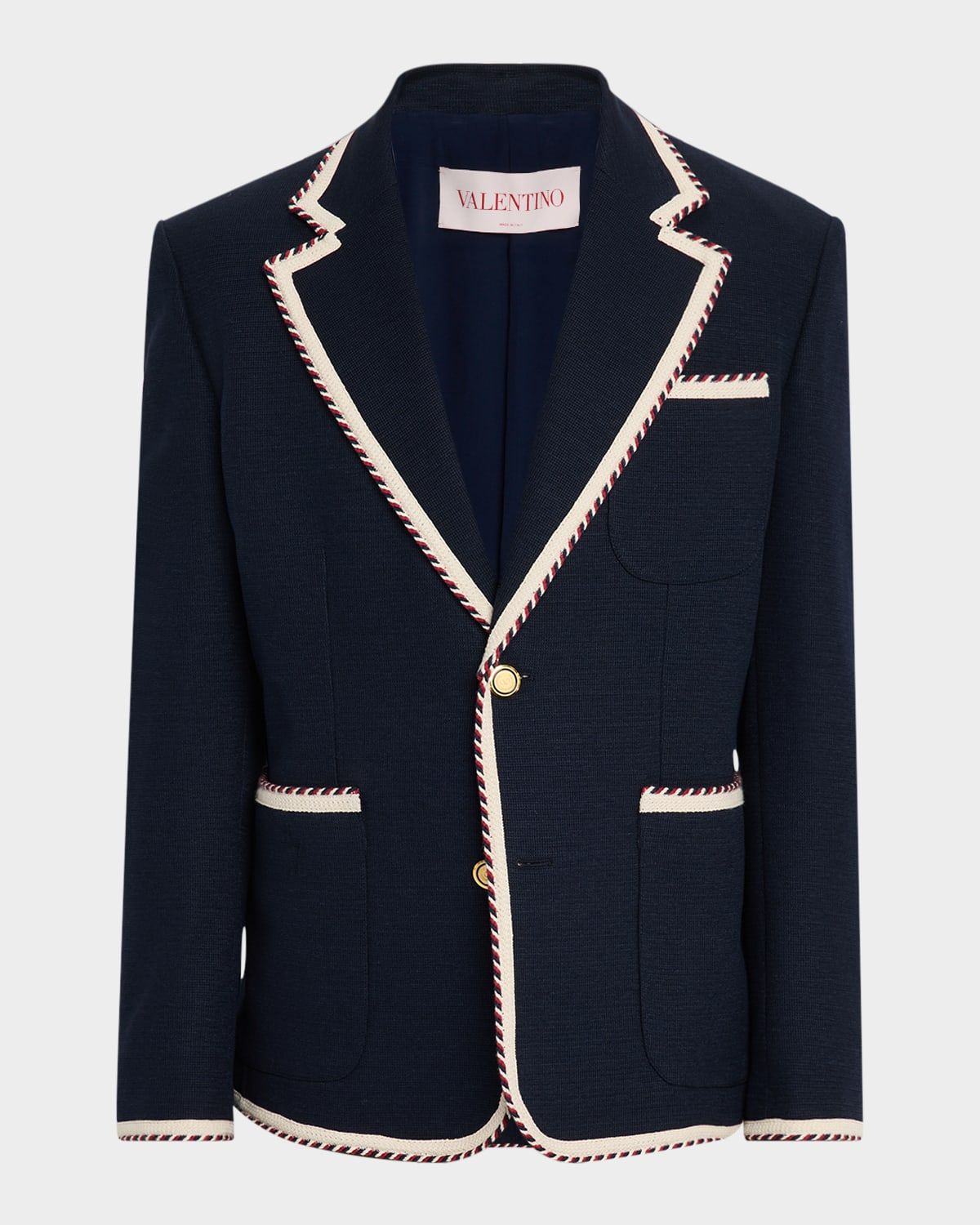 Men & apos;s VLogo Contrast-Trim Blazer