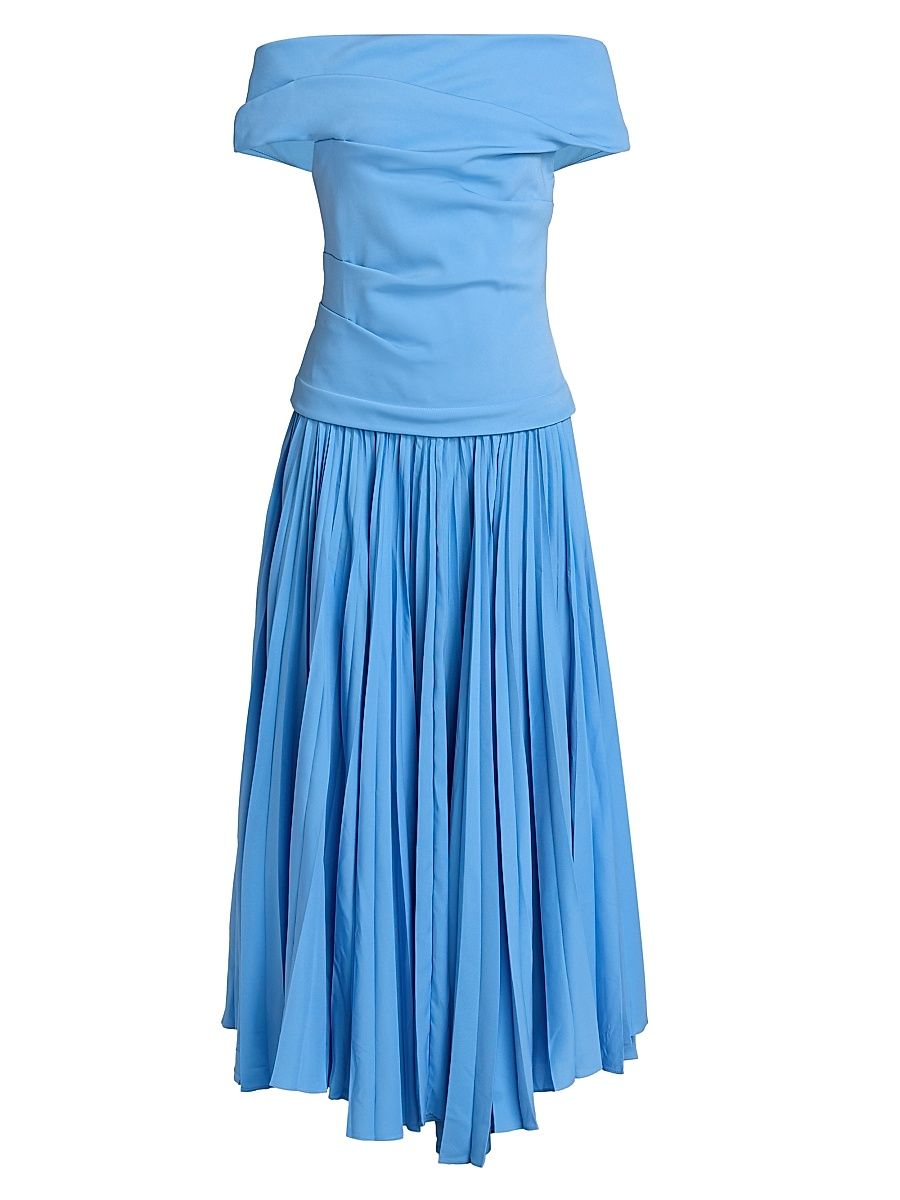 Women's Haileypark Off-The-Shoulder Drop-Waist Maxi Dress - Blue - Size 6