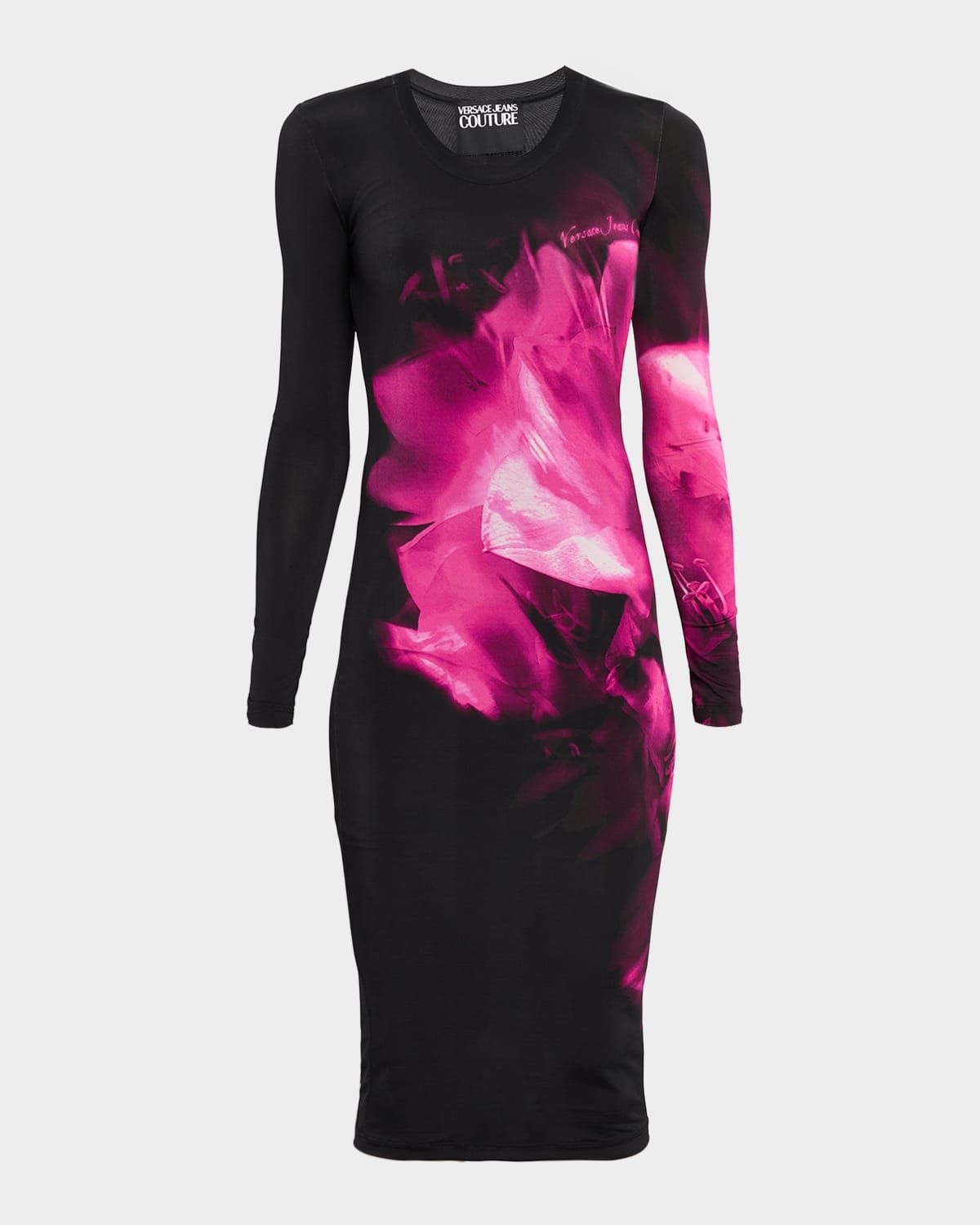 Long-Sleeve Floral Jersey Dress