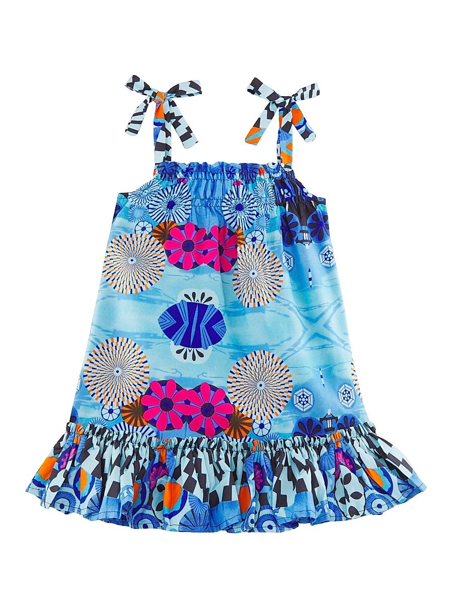 Baby's, Little Girl's & Girl's Nike Abstract Cotton Dress - Turquoise - Size 8