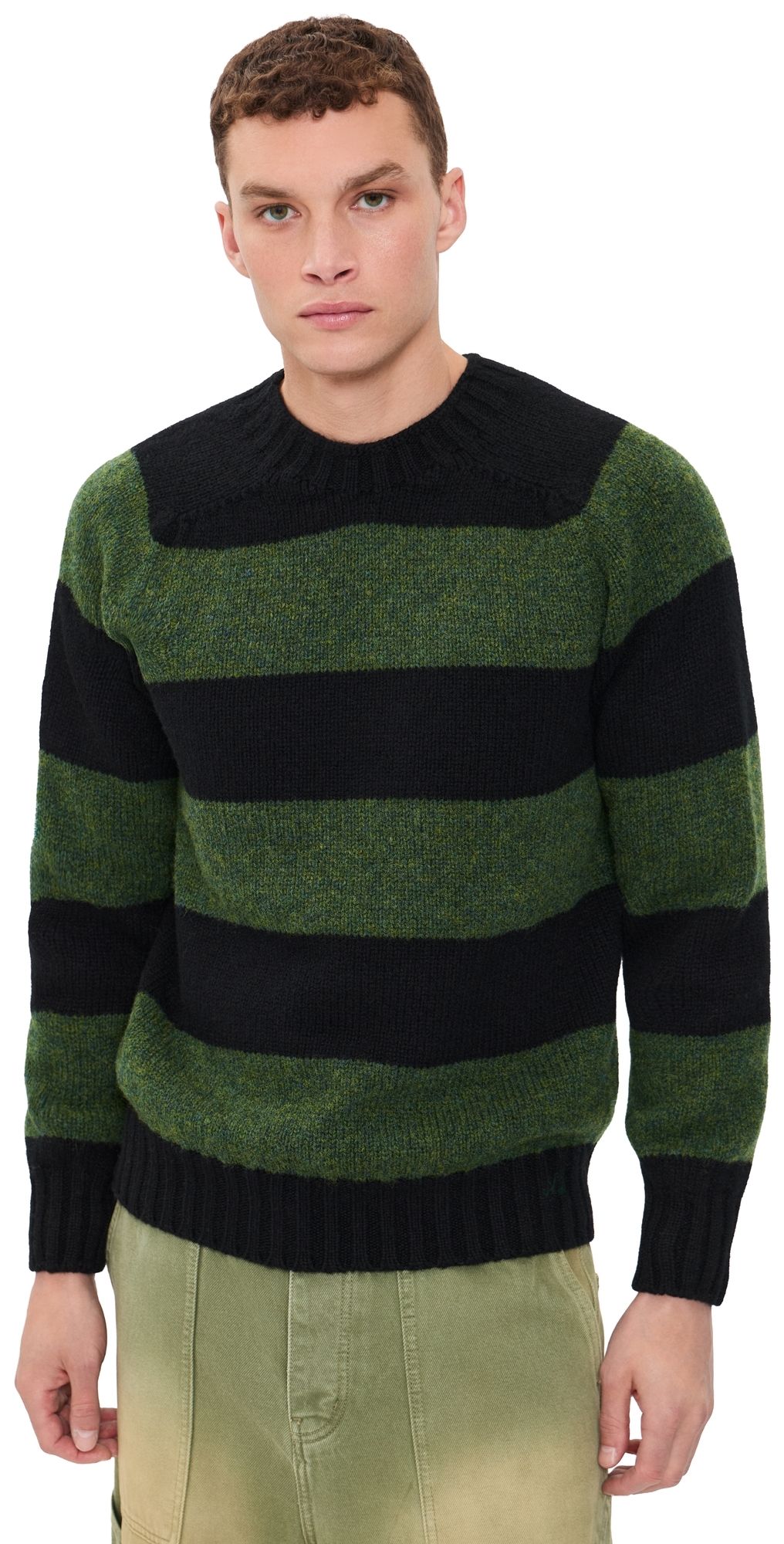 Nicholas Daley Striped Sweater Black/Green M