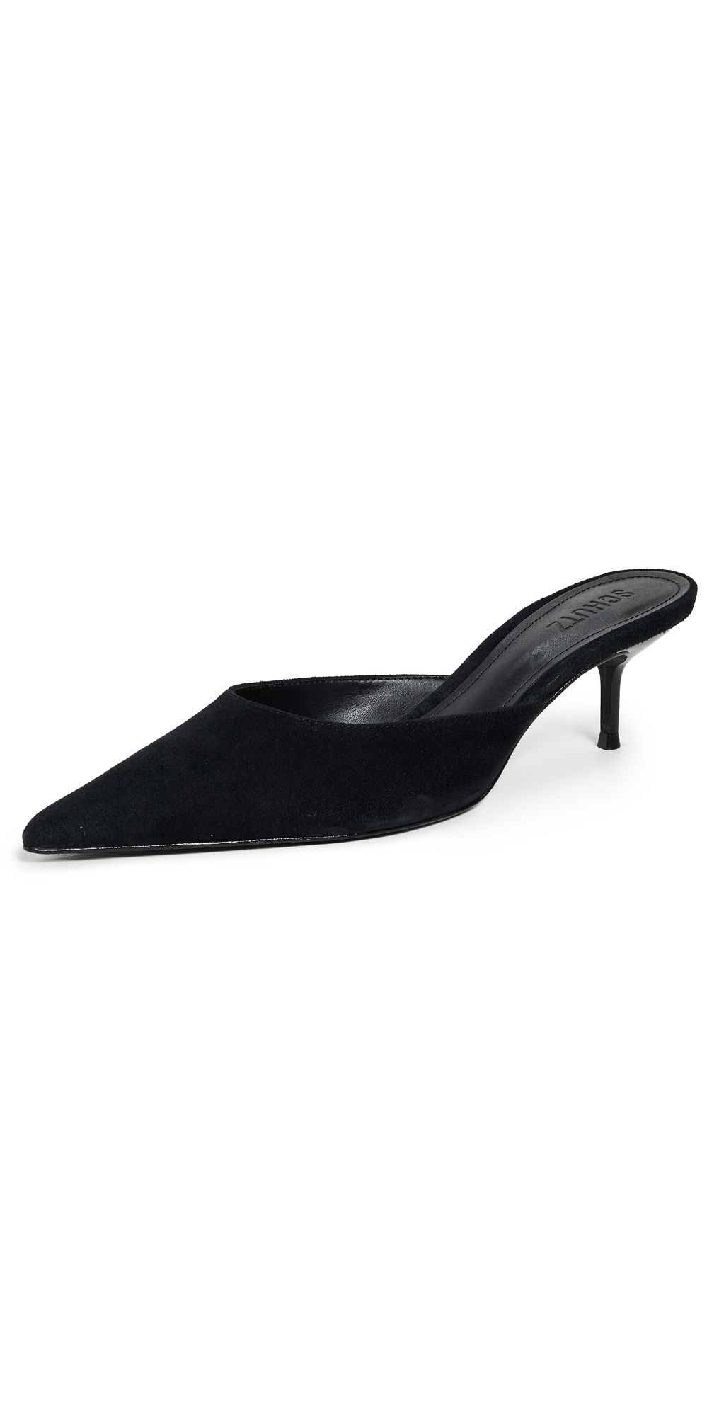 Schutz Julie Kitten Heel Mules Black 9
