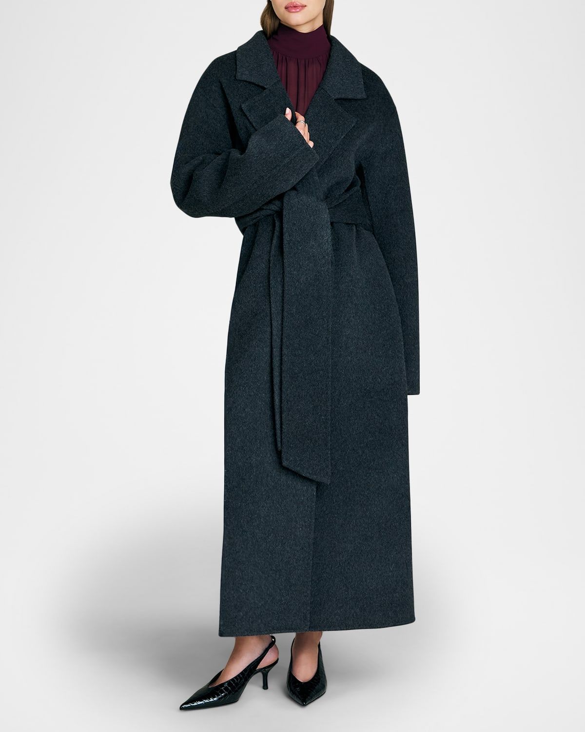 Lyli Wool-Blend Wrap Coat