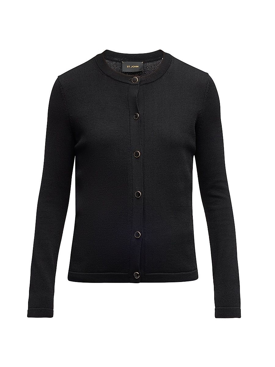 Women's Santiago Crewneck Cardigan - Black - Size XS