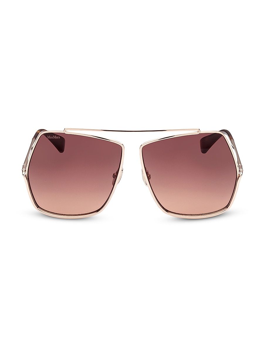 Women's 64MM Geometric Sunglasses - Rose Gold