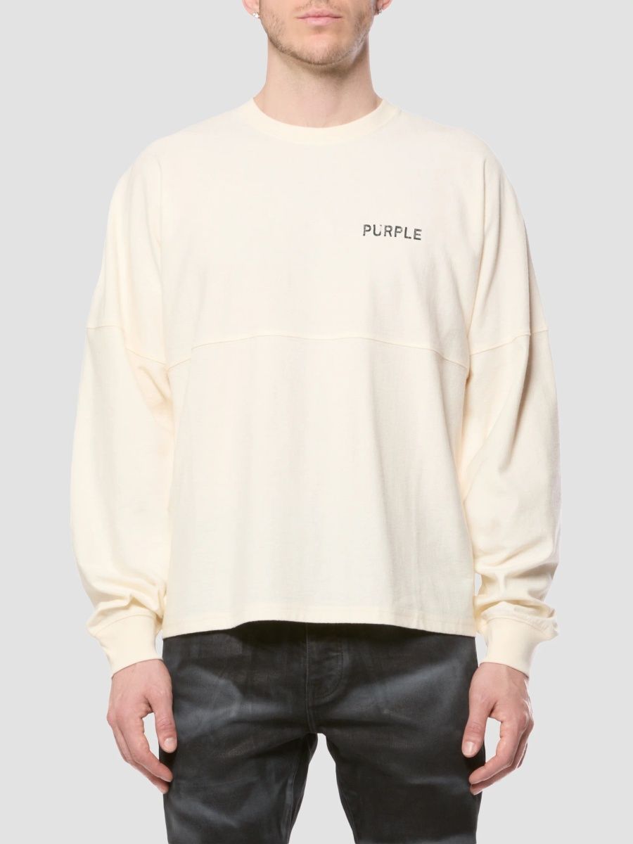 Purple Brand Men's Souvenir Cotton Long-Sleeve T-Shirt - Off White - Size XXL