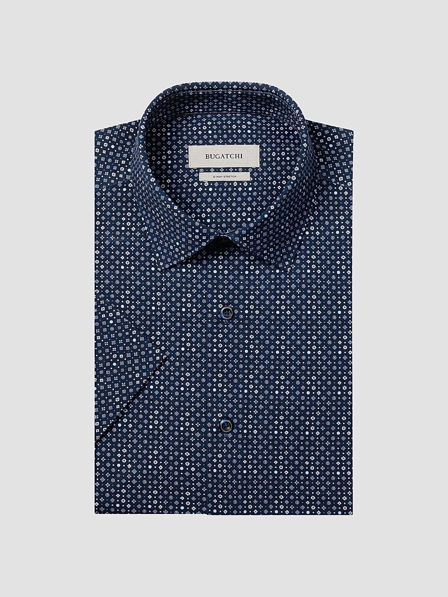 Men's OoohCotton Miles Short-Sleeve Shirt - Navy - Size XXL