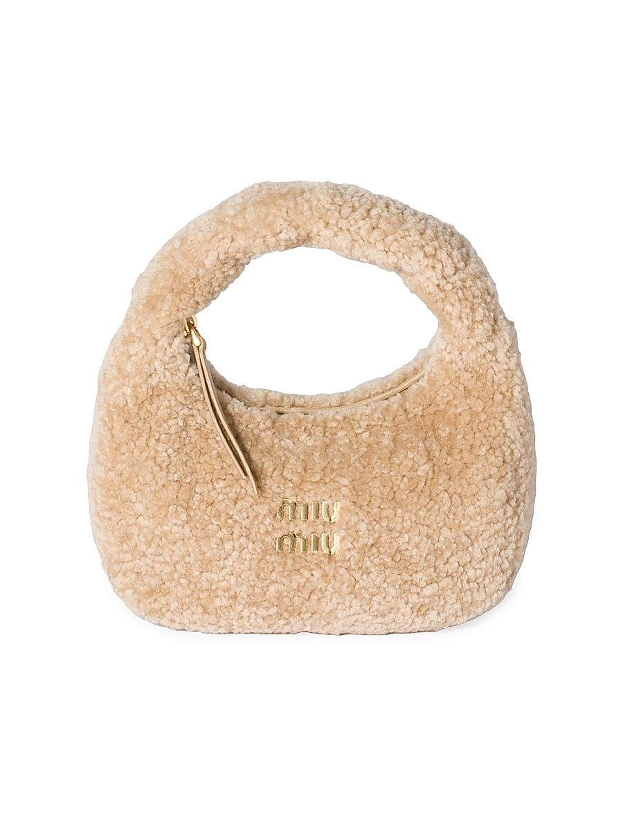 Women's Wander Shearling Top Handle Bag - Beige Khaki