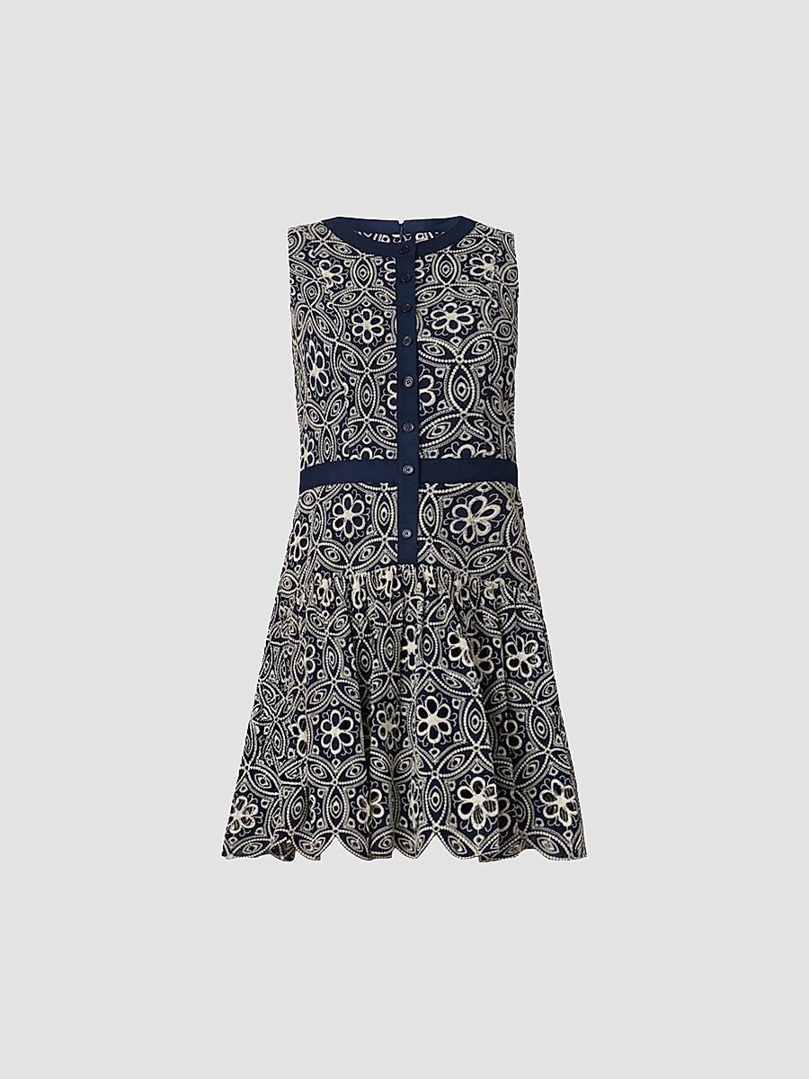 Shoshanna Women's Sierra Printed Minidress - Navy Ivory - Size 14