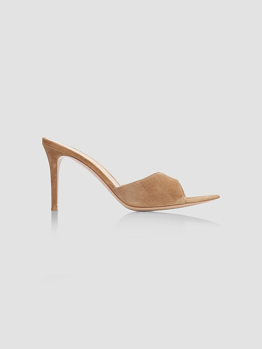 Gianvito Rossi Women's Elle 85MM Suede Mules - Camel - Size 6