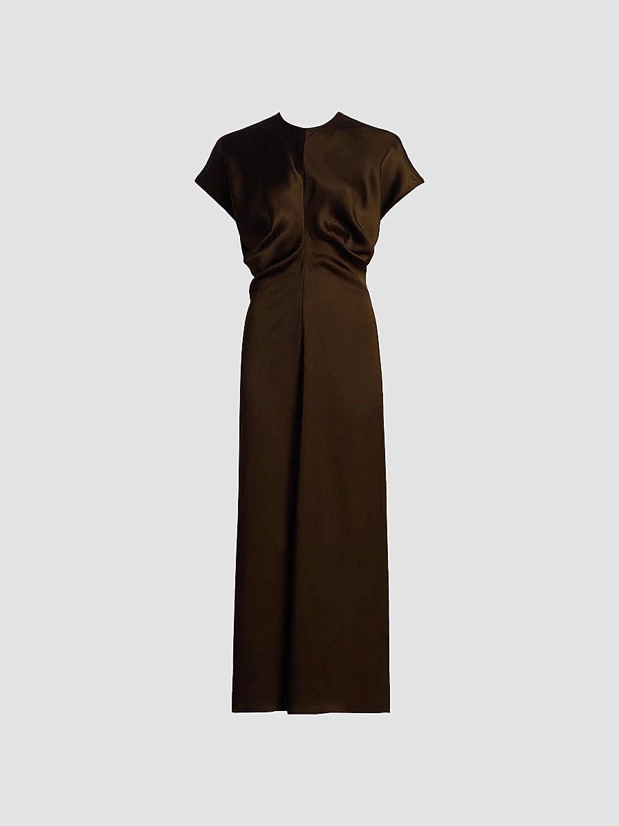Toteme Women's Slouch Waist Midi Dress - Bark - Size 0