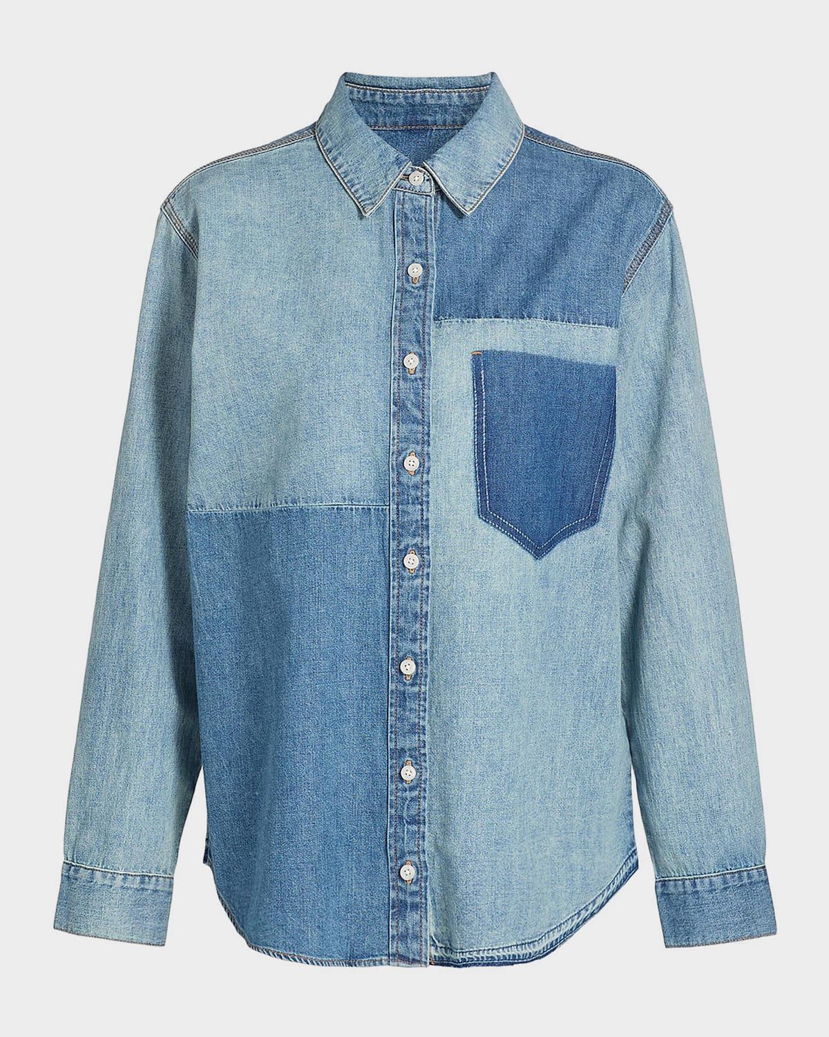 Dalma Denim Color Block Shirt