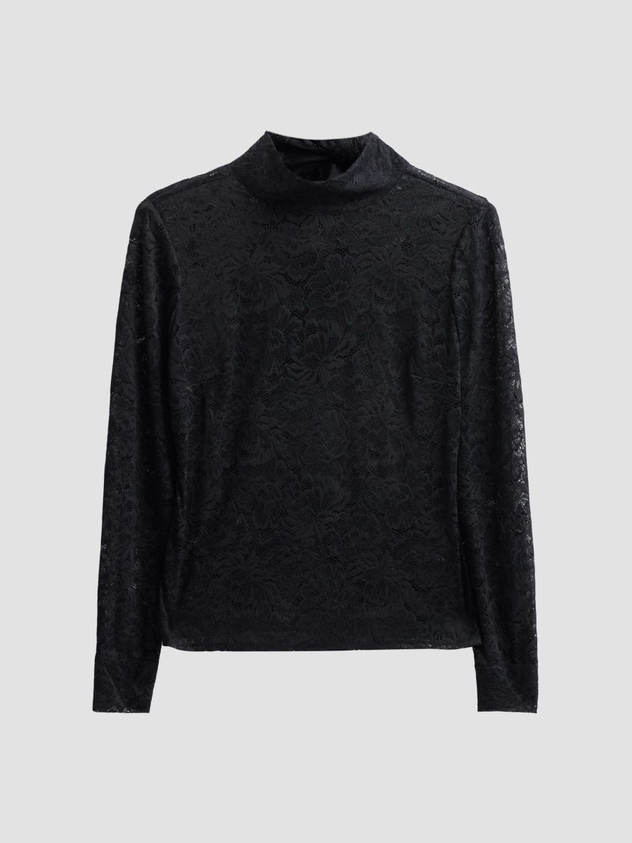 Milly Women's Raz Lace Tie Top - Black - Size Small