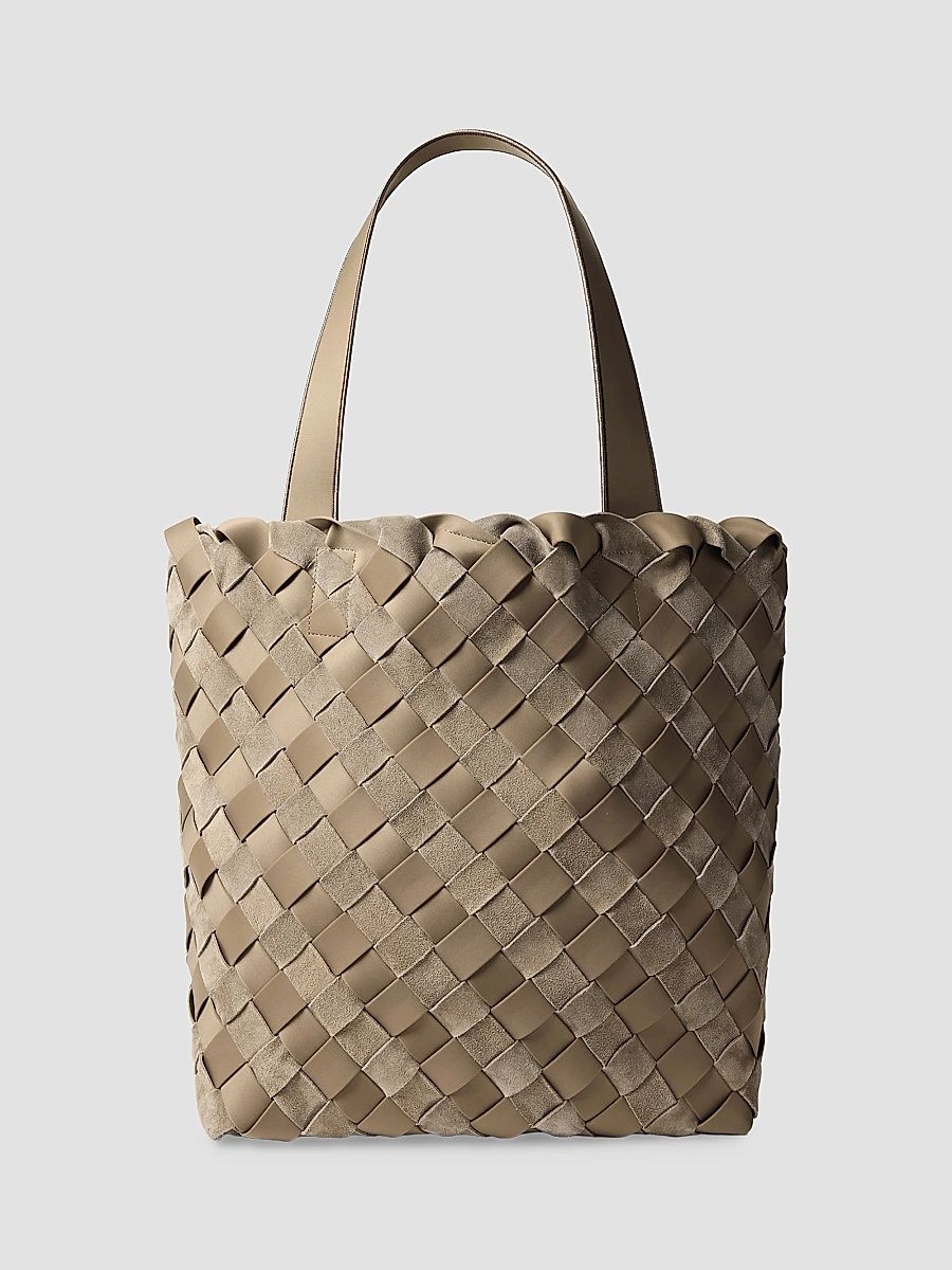 Naghedi Women's Como Shopper Striped Suede Tote Bag - Bluff