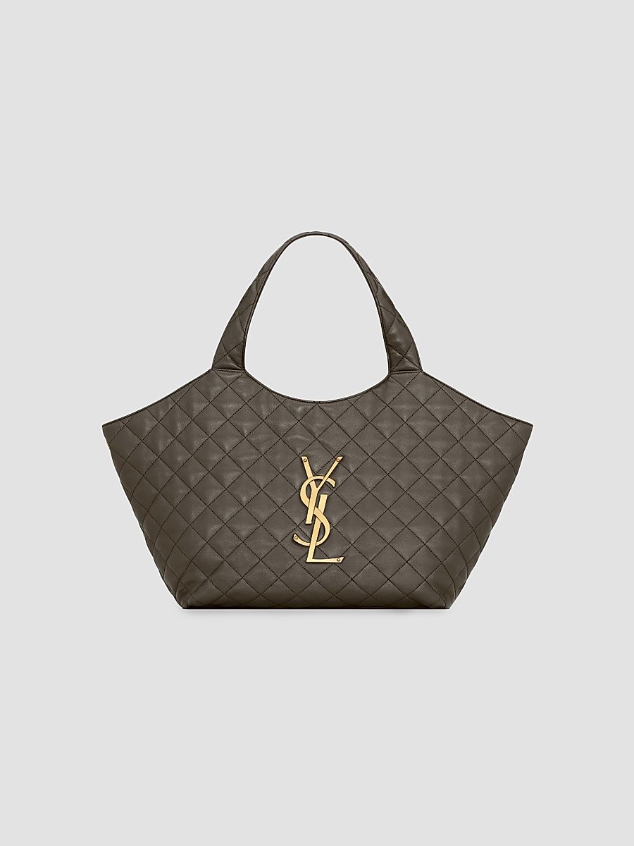 Saint Laurent Women's Icare Medium Tote Bag in Quilted Nappa - Light Musk