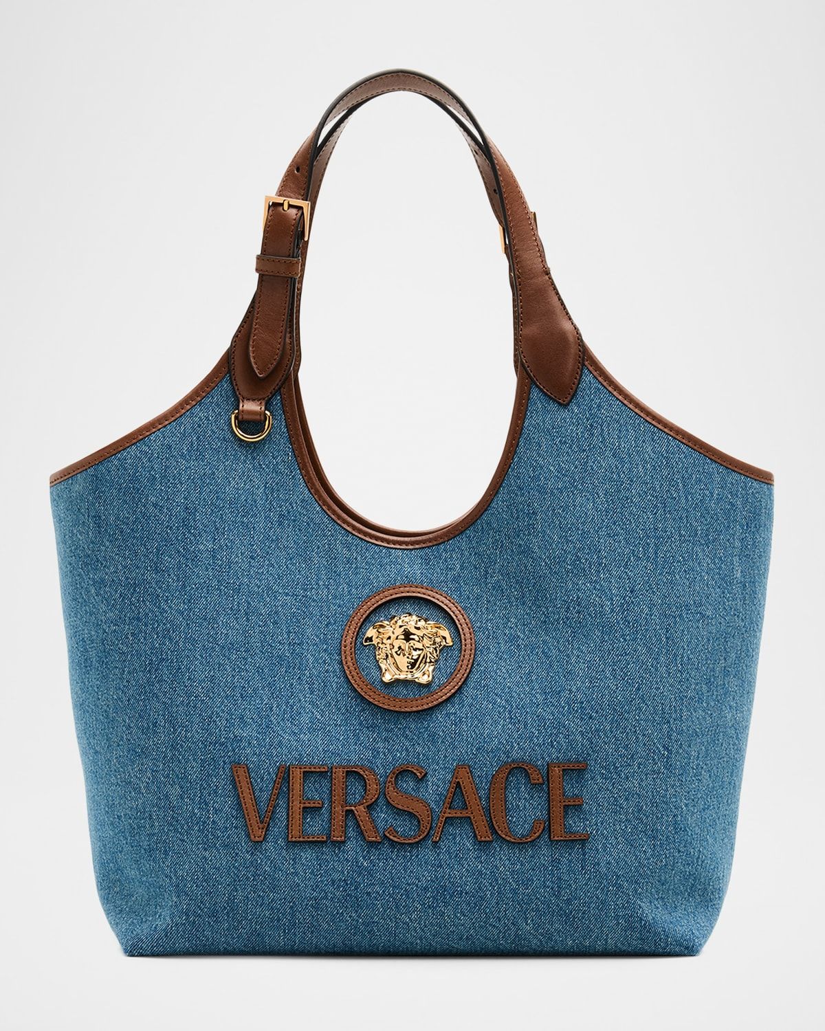 La Medusa Cotton Denim Tote Bag