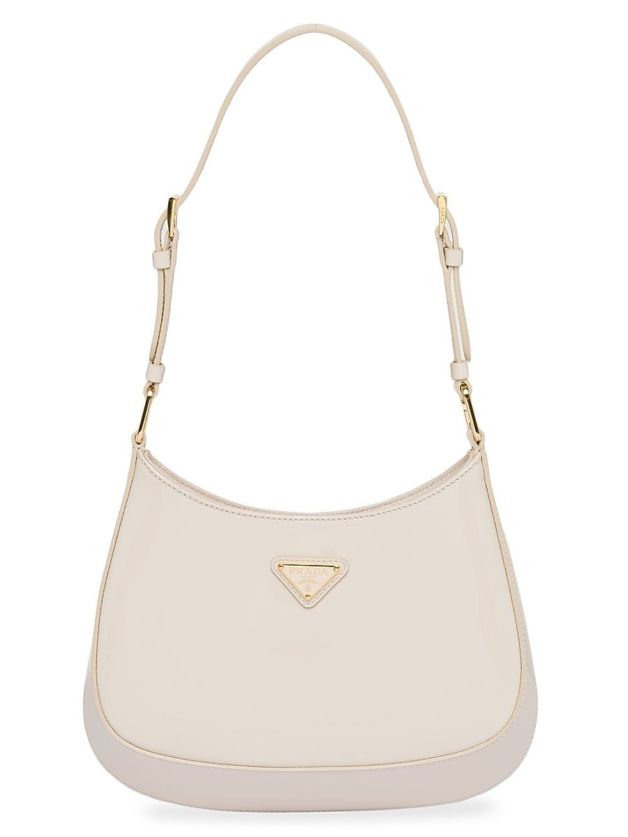 Women's Cleo Patent Leather Shoulder Bag - Beige Khaki