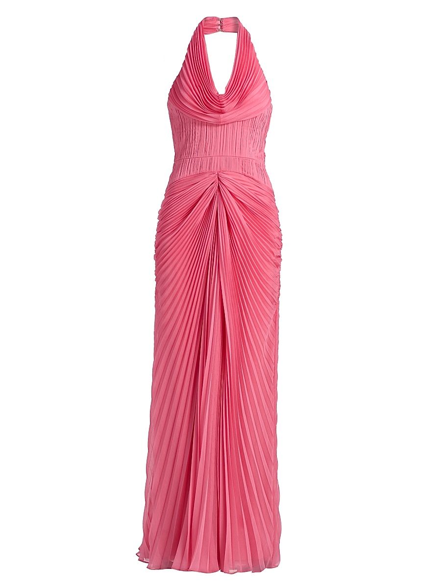 AMUR Women's Enly Pleated Ruched Gown - Pink Anemone - Size 14