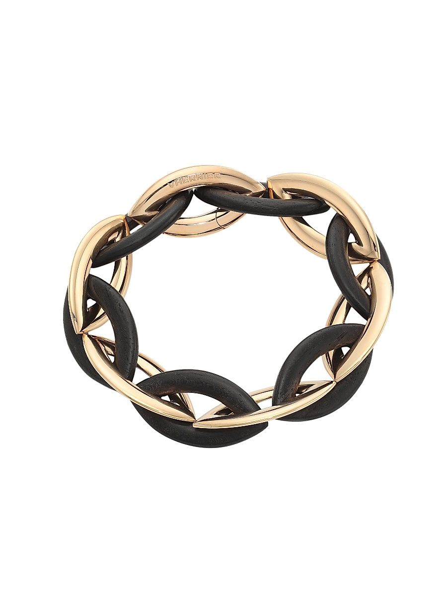 Women's Doppio Senso 18K Rose Gold & Ebony Wood Marquis Chain Bracelet - Rose Gold