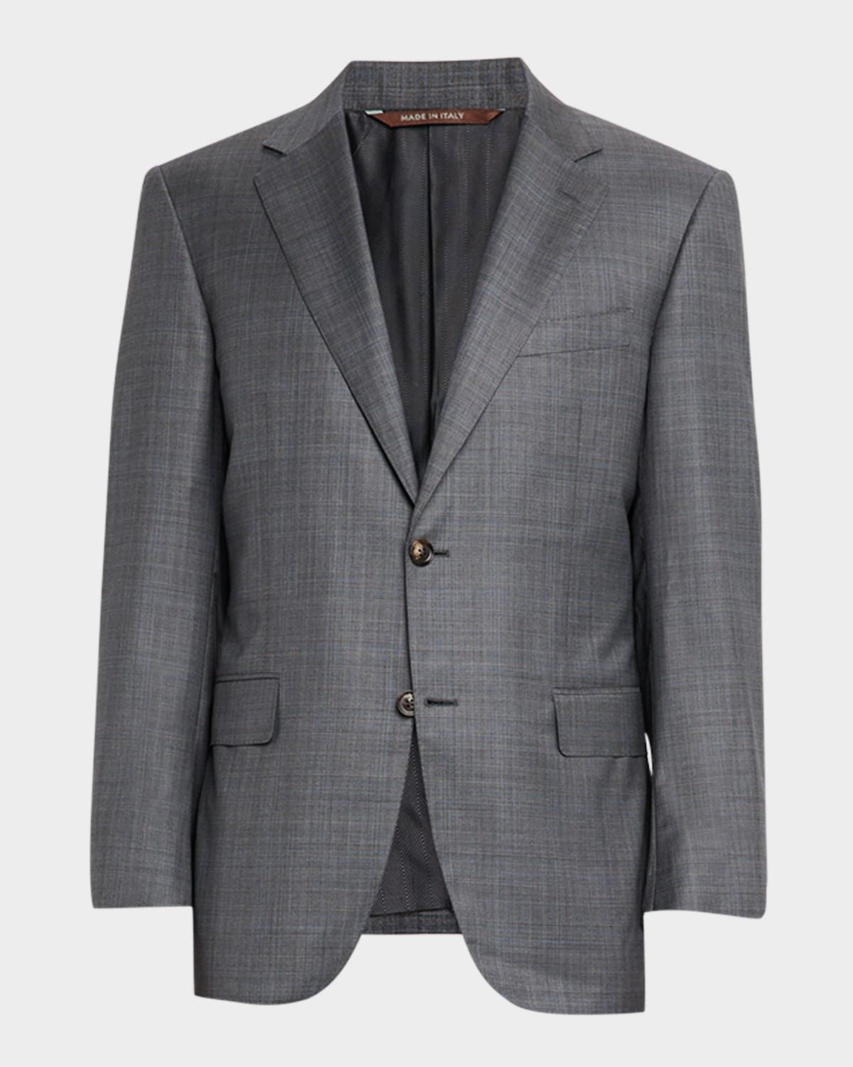Men & apos;s Wool and Silk Tonal Plaid Two-Piece Suit