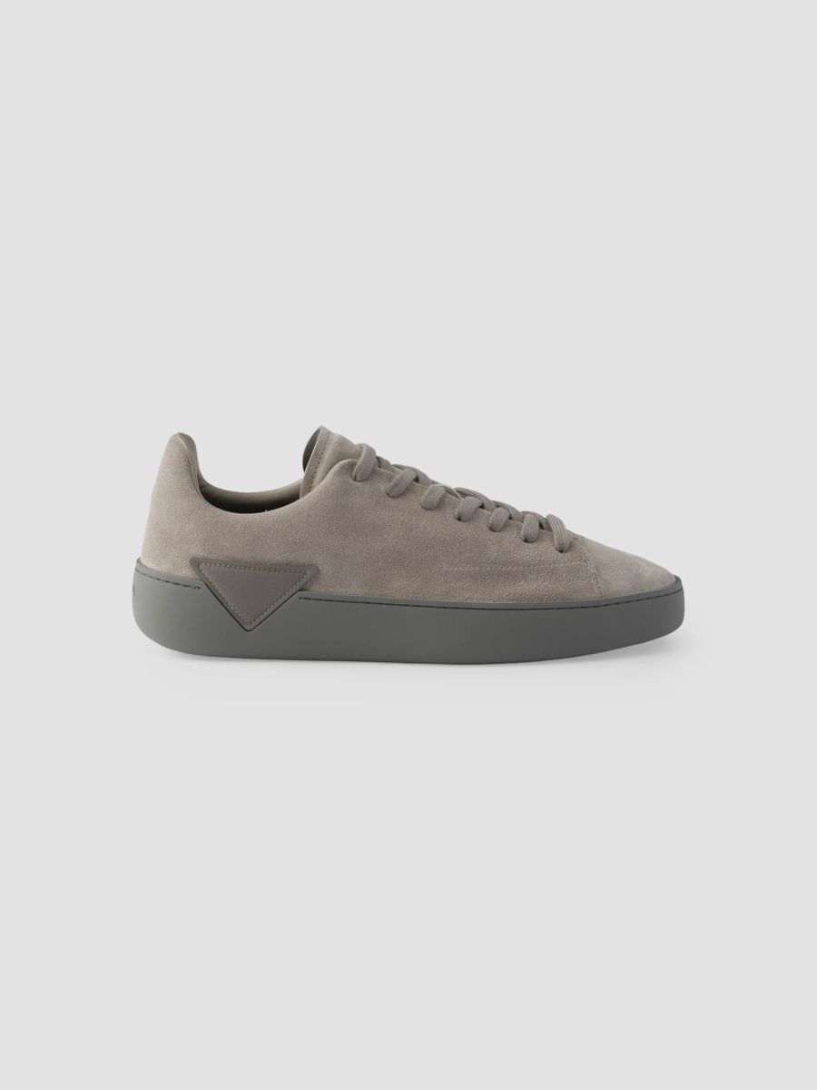 Prada Men's Court Suede Sneakers - Grey - Size 13
