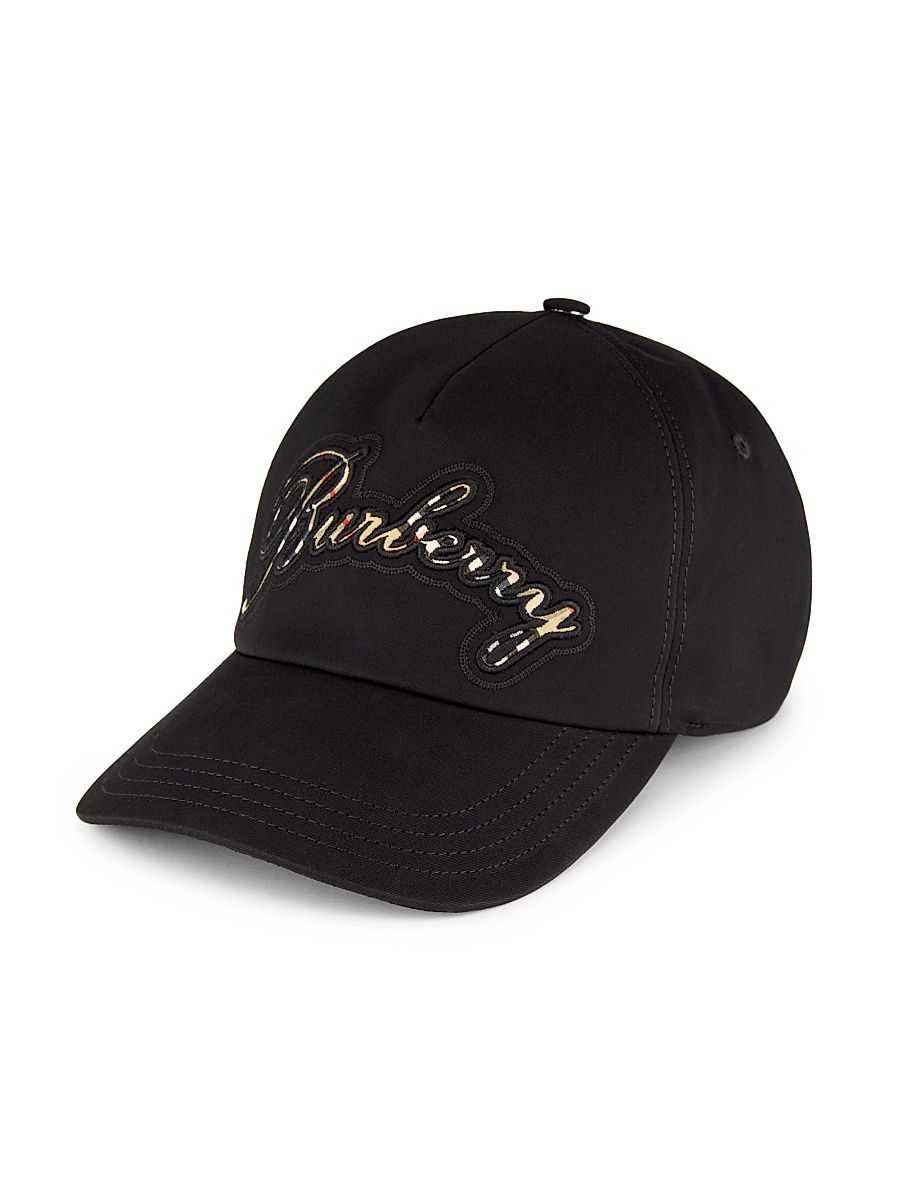 Men's Logo Script Baseball Cap - Black - Size XL