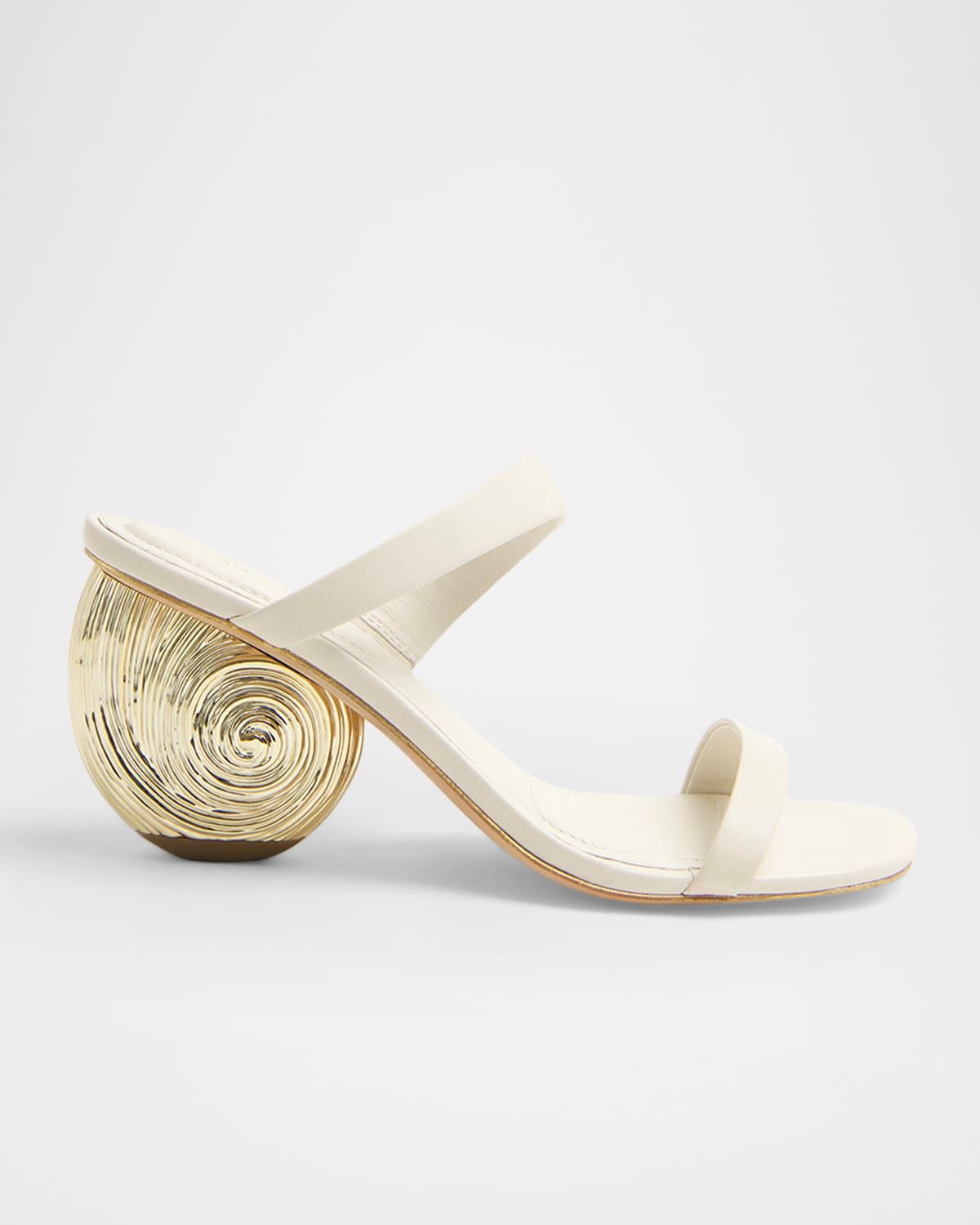 75mm Marion Leather Oyster Mule Sandals