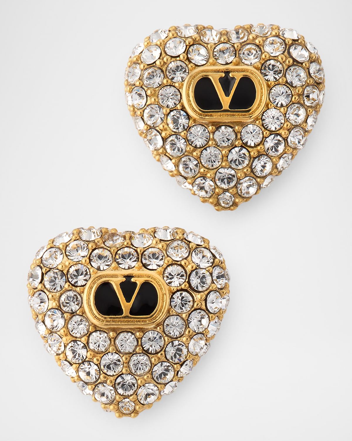 Coeur Royal Earrings in Metal, Enamel and Swarovski Crystals