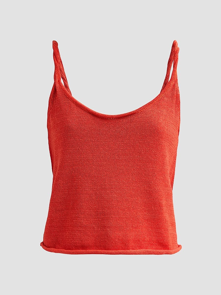 Women's Aimee Linen-Cotton Tank - Geranium - Size XL