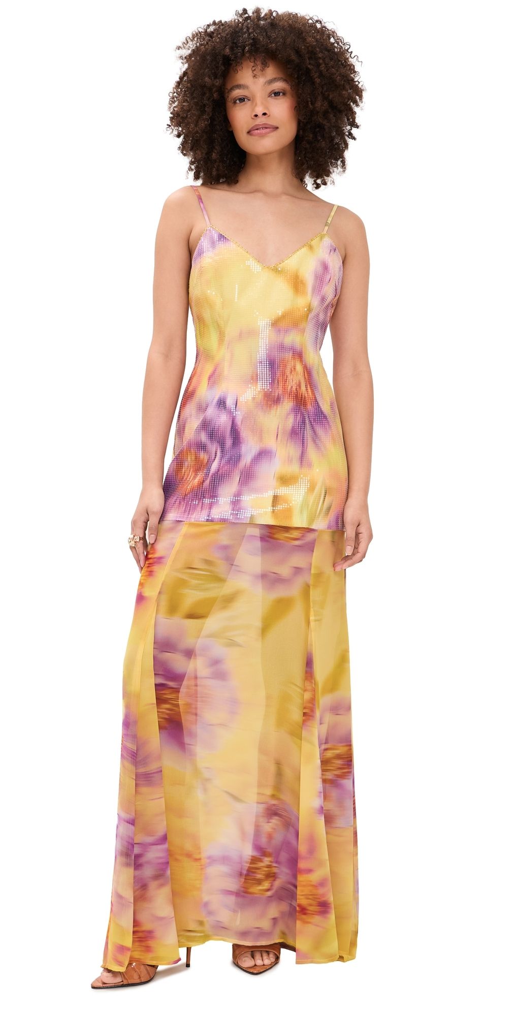 Runaway the Label Tulia Low Back Maxi Dress Suri Yellow M