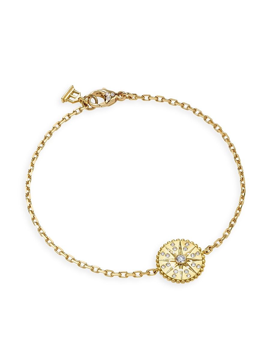 Women's Celestial Orbit 18K Yellow Gold & 0.12 TCW Diamond Star Charm Bracelet - Yellow Gold