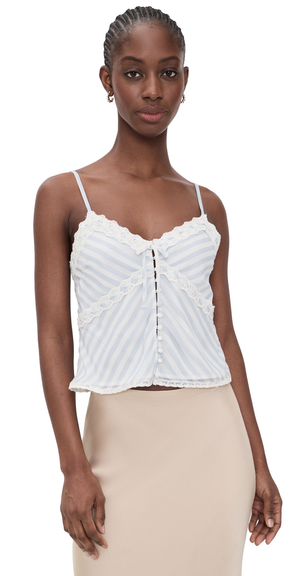 LoveShackFancy Anika Top Lariat Blue 14