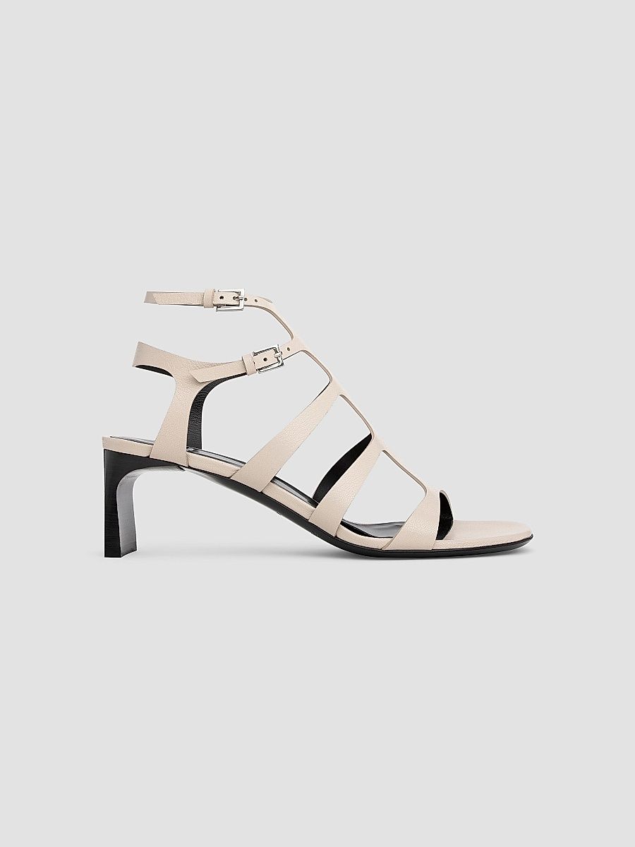 Pierre Hardy Women's Roma 60MM Leather Sandals - Grainkid Off White - Size 10.5
