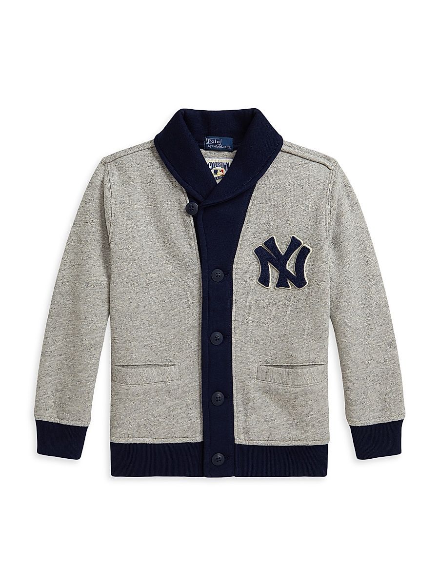 Little Boy's & Boy's New York Yankees Vintage Fleece Cardigan - Loft Heather Combo - Size 8