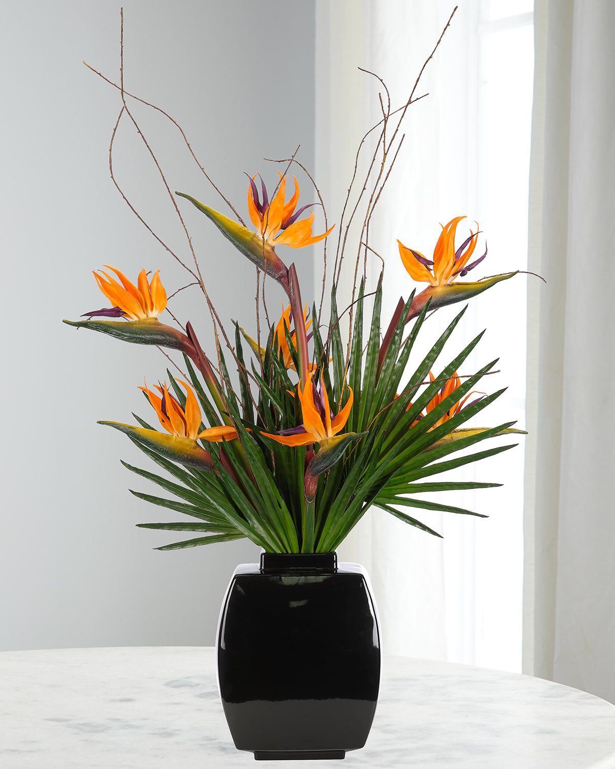 Bird of Paradise 41" Faux Floral Arrangement in Ceramic Vase