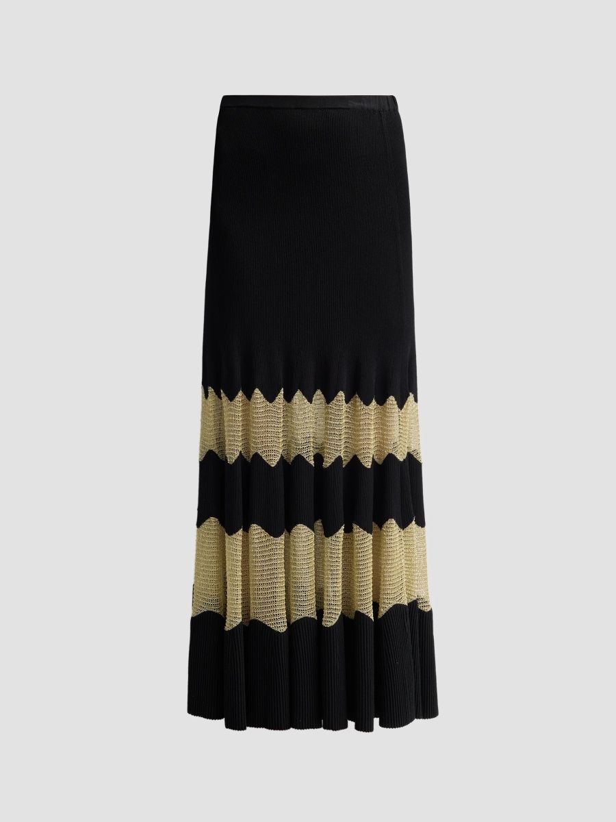 Ulla Johnson Women's Bettine Knit Skirt - Noir Gold - Size XL