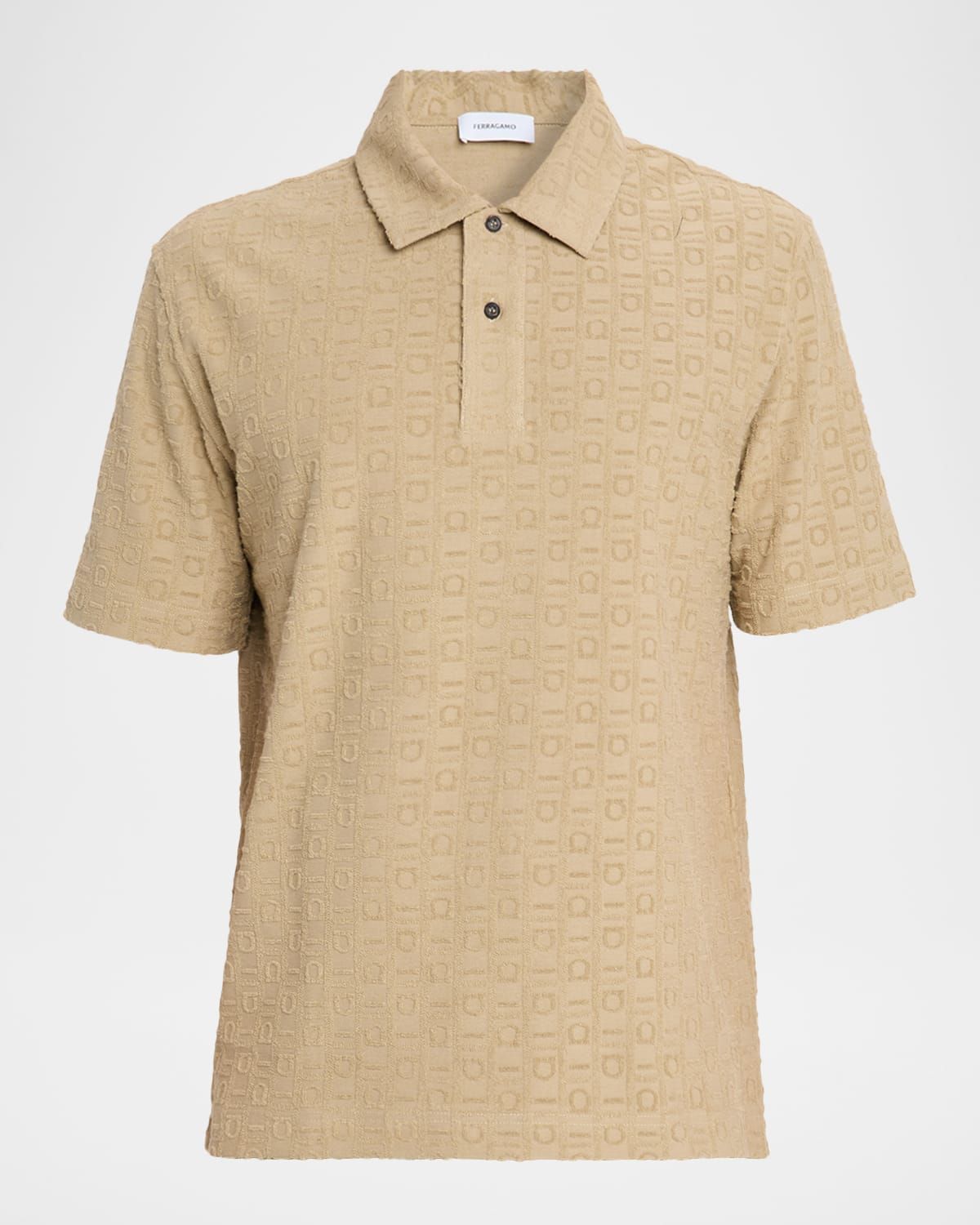 Men & apos;s Cotton Jacquard Gancini Monogram Polo Shirt