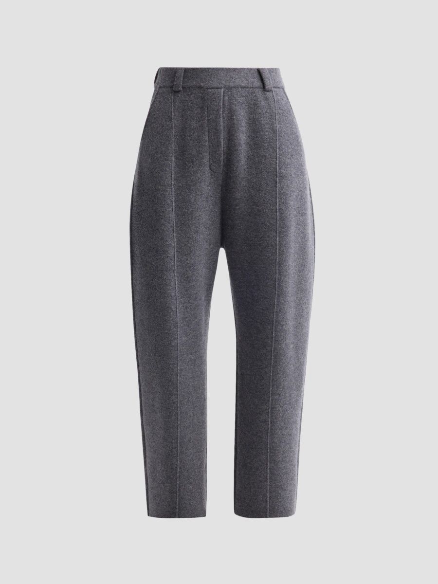 Lisa Yang Women's Wrenda Cashmere Knit Barrel-Leg Trousers - Graphite - Size Medium