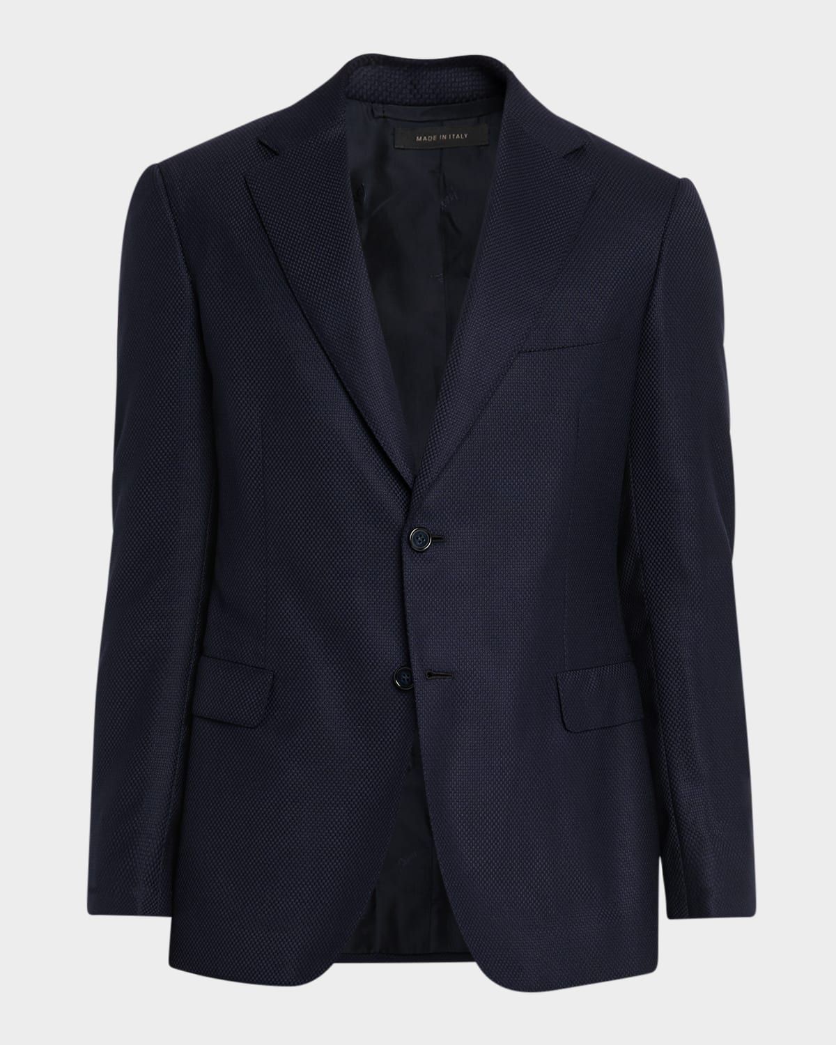Men & apos;s Wool Hopsack Single-Breasted Blazer