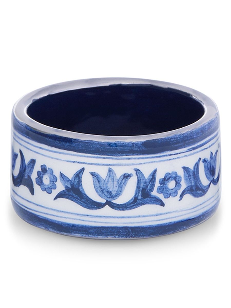 Blue Mediterraneo 2-Piece Small Ceramic Napkin Holder Set